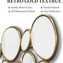 Gold Wall Mirrors Decorative - 51"x23" Large Modern Wall Mirror for Home Decor, 55 Pieces Multi-Size Pebble Design Metal Framed Accent Mirror for Entryway Bedroom Living Room Wall Art Decor