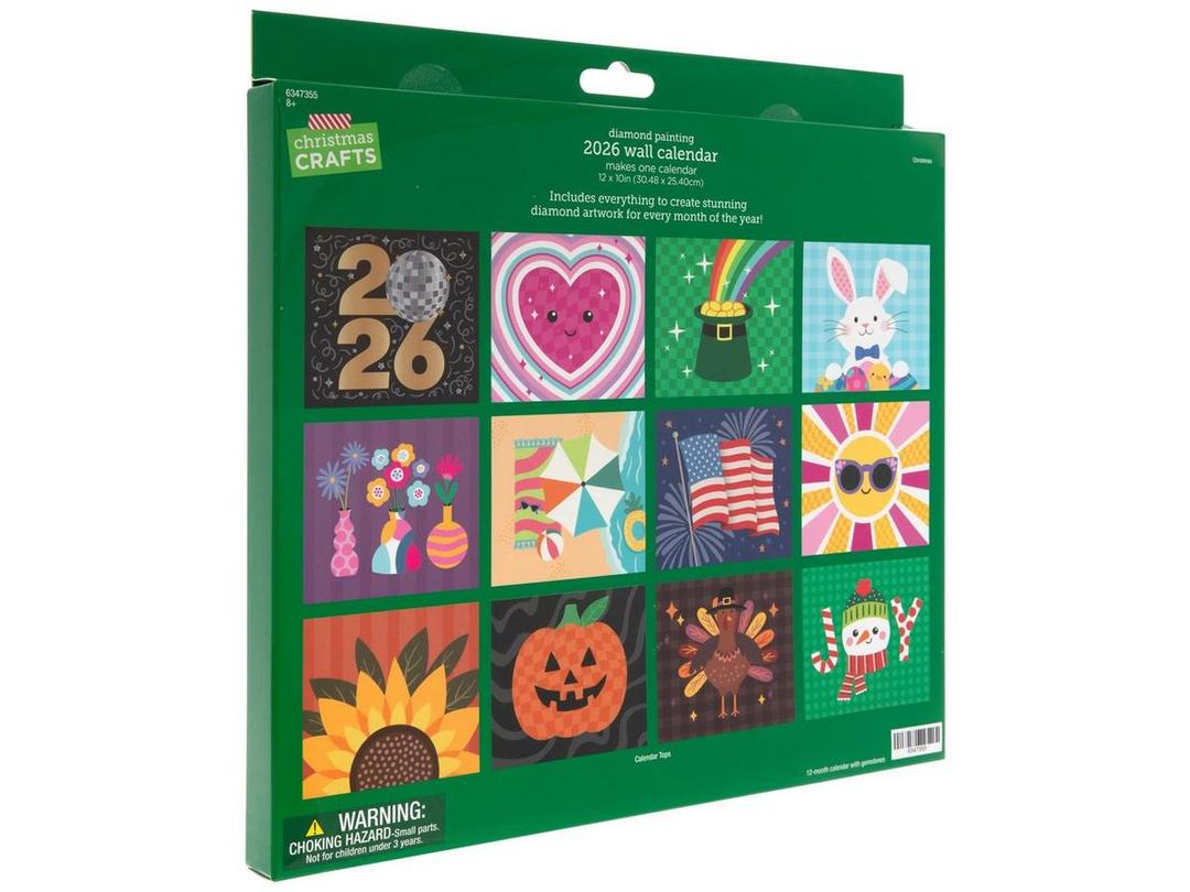 2026 Diamond Art Calendar,Wall Calendar Diamond Painting Kit,12Month Flip Wall Calendar with To Do List,DIY Diamond Art Calendar for Christmas Home Office Decoration