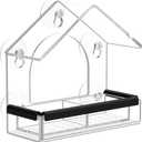 Clear Window Bird Feeder with 5 Extra Strong Suction Cups, DY-SKTY Sturdy and Durable Acrylic Birdfeeders for Viewing Wild Birds Outside, as a Bird Watching Gift, Outdoor Birdhouse Box, Garden Decor