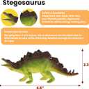 Zippytots Dinosaur Toys for Kids 3-5, 10 PCS Realistic Plastic Dinosaur Figure Toy Set Including T-Rex, Stegosaurus, Spinosaurus, Ideal Gift for Toddle