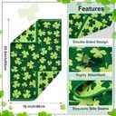 AEUEFUEA 3 Pack Green Shamrock Cotton Towels Set, 25" L x 16" W Hand Towels for Kitchen and Bathroom, Soft Absorbent Holiday Home Dcor