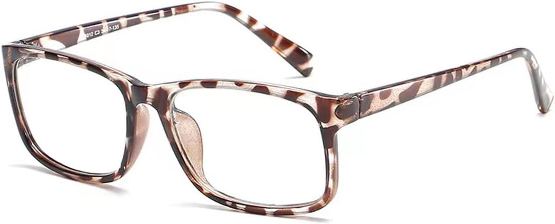 HUIHUIKK Nearsighted Oversize Myopia Glasses Everyday Use Mens Womens Black Distance Glasses (NOT READING GLASSES) (-1.5, Leopard-anti Blue Light)