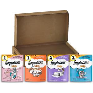 Temptations Cat Treats Classic Crunchy and Soft Cat Treats Variety Pack, 6.3 oz. Pouches (Pack of 6)