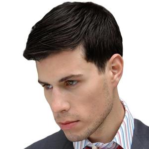 Short Black Wigs for Men Layered Fluffy Natural Synthetic Hair Male Wig Daily and Halloween Wig