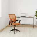 BestOffice | Ergonomic Office Chair | Mid-Back Swivel Desk Chair | Breathable Backrest & Lumbar Support | Adjustable Height | Sponge Seat | Rolling Wheels | Orange | for Adults & Women, 22D x 22W x 35.2H in