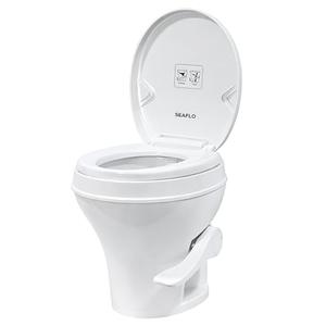 SEAFLO RV Toilet, 18.4” Residential Height, Gravity Flush System, Foot Pedal Operation, Soft Close Seat, for RV Motorhomes Campers, IAPMO & CSA Certified