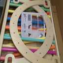 Tiny Land Pikler Triangle Set, 7-in-1 Foldable Pikler Triangle Climbing Toys Set for Kids,Baby Indoor Playground Jungle Gym, Wooden Montessori Climbing Set for Toddler (Rainbow) (Standard)