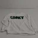 BOUTIKOME St Patricks Day Lucky Sweatshirts Women Sequin Glitter Patch Shamrock Shirt Chenille Oversized Clover Pullover Tops, Medium