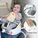 Prince Lionheart Squish Booster Seat, Gray, 3-Point Harness Dual-Strap System, Easy to Wipe Clean, Lightweight (Grey)