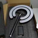 Floor Lamp for Living Room, 75.5 Inch Tall Standing Lamp for Bedroom with 2 312 Rotatable Ring Lights, 36W Bright Stepless Dimmable LED Floor Light with Remote Control for Office Dining Room (Black)