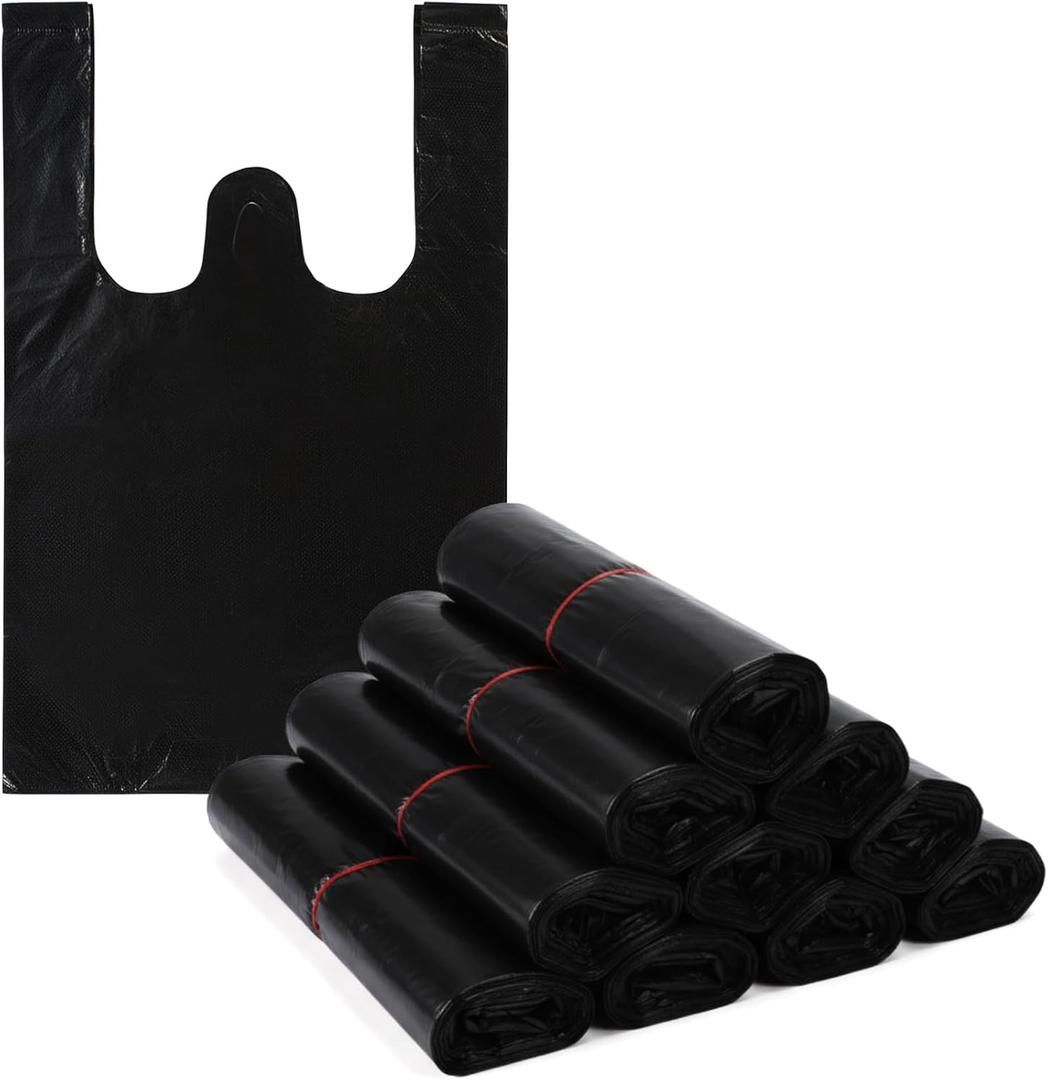 2000 Pcs Sanitary Napkin Disposal Bags with Handles, Sanitary Disposal Bag 10.2 x 7.1inch, Black Trash Bags Women Personal Waste Bag for Tampons, Pads, Liners (Black)