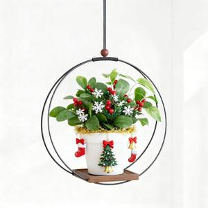 Hanging Planters for Indoor Plants: Macrame Plant Hanger with Sturdy Wood Base, Wall Ceiling Window Decor for Home Garden Patio Office, Housewarming Gift (Pot/Plant Not Included) (1 Pack)