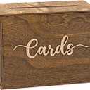 Cregugua Rustic Wooden Card box 12x9x7 Inch Box for Wedding Birthday Baby Shower Graduation Party