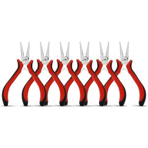 5-Piece Round Nose Pliers for Jewelry Making, Smooth Jaw Wire Looping Pliers with Spring Mechanism, Mini Needle Nose Pliers for Beading, Wire Wrapping, Jewelry Repair