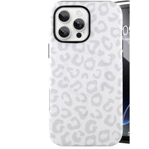 SAKUULO Magnetic for iPhone 12 Pro Max Case Light Gray Leopard Print Pattern [Compatible with MagSafe] Wireless Charge Slim Shockproof Case for iPhone 12 Pro Max Phone Case, Gray Leopard (6.7")