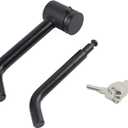 TOPTOW 63530 Trailer Hitch Receiver Lock, Right Angle Dual Pins 1/2" & 5/8" Diameter, Heavy Duty Bent Locking Pin, Black