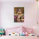 Lwwartxm Monet Garden Black Cat Poster Canvas Wall Art Vintage Famous Oil Paintings for Bathroom Home Office 12"x18" Framed