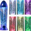 YAKii 10.5" Tornado Lamp LED Color Changing, Tornado Maker Science Toy, Battery/USB Cable Operated, Christmas Day Decoration Blue