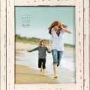 Prinz Homestead 8x10 Distressed Wood Picture Frame, Antique White, Tabletop or Wall Mount