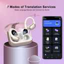 AI Translation Earbuds Real Time, 164 Language Translator Earbud 3-in-1 Bluetooth 5.4 Translator Earbuds with 6 Translation Modes, 75H Translators Headphones with APP for Travel Business, Pink