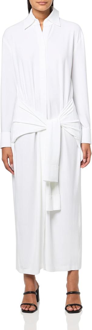 Norma Kamali Women's Four Sleeve Nk Shirt Long Dress (White, M)