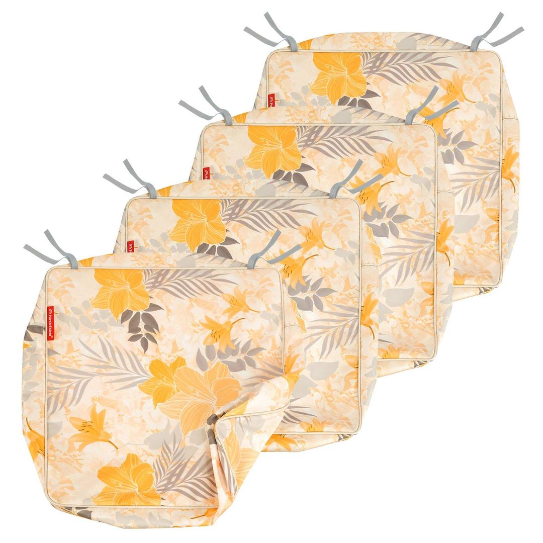 Porch Shield Outdoor Cushion Slipcovers Patio Chair Seat Cushion Covers Set 4 Waterproof Fade Resistant 24 x 24 x 4 inch, Summer Blossom
