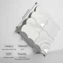 COLAMO Luxury Peel and Stick Backsplash,Faux Stone Mix Metal Smart Adhesive Mosaic Tile,Stick on Arabesque Geometric Water Jet, Accent Wall Tile for Kitchen,Fireplace,Bathroom(10,White Marble) (Silver Alps)