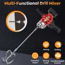 IMAYCC 2500W 15A Drill Mixer, Variable Speed Corded Cement Mixer,5/8" Heavy Duty Drill Set, Mixing Drill for Mud,Motar,Paint, Grout, Plaster, Thinset