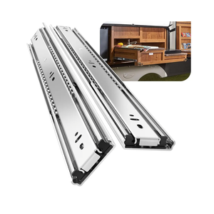 1 Pair Heavy Duty Drawer Slides 12 14 16 18 20 22 24 26 28 30 32 34 36 38 40 Inch 150 lb Load Capacity Side Mount Full Extension Ball Bearing Rail Runner（Without Lock,14 inch）