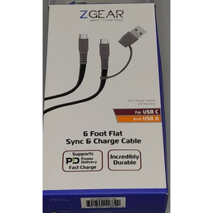 6 Foot Flat Sync & Charge Cable