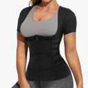 Eleady Women Waist Trainer Corset Trimmer Belt Neoprene Sauna Sweat Suit Zipper Body Shaper with Adjustable Workout Tank Tops. 2XL