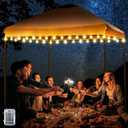1 Pack LED Canopy Lights, 40ft 80LED Battery Powered Canopy Tent Lights Outdoor with 8 Modes, Warm White Canopy String Light for 10' x 10' Pop up Canopy Tent