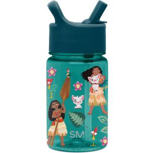 Simple Modern Disney Moana Kids Water Bottle Plastic BPA-Free Tritan Cup with Leak Proof Straw Lid | Reusable and Durable for Toddlers, Girls | Summit Collection | 12oz, Moanas Village
