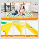 everfront Dog Elevated Bed Foldable Portable Raised Bed Camping cot Outdoor Summer Dog Bed (Medium, GreenStripes-Oxford Fabric)