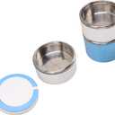 Stainless Steel Thermal Box, Healthy 3 Layers Big Capacity Retain Freshness Stackable Thermal Lunch Container for Travel for Work Lunches (Blue)