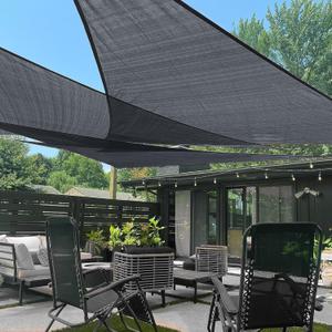 LOVE STORY 12' x 12' x 12' Sun Shade Sails Triangle Sunshades Sail Shade Canopy Patio Cover for Shade Outdoor, Graphite Grey
