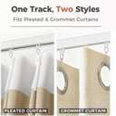 ChadMade Ceiling or Wall Mount Curtain Track Kit with Hooks, 3ft - 6ft Adjustable Length Drape Rail Set For Living Room Bedroom, Single Window Rods Work with Grommet and Pinch Pleated Curtain, White