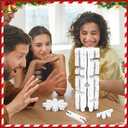 Christmas Wooden Blocks Stacking Game, Snowflake Collapsible Tower Game for Family Game Nights, Parties & Festive Decor, Suitable for Indoor/Outdoor Play