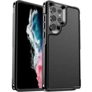 zapica Designed for Samsung Galaxy S22 Ultra Case, [Military Drop Protection] [Dual Layer Structure Design] Heavy Duty Shockproof Non-Slip Phone Cover for Galaxy S22 Ultra, Black