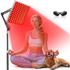 Upgrade Red Light Therapy for Face and Body, 45W Dual 660nm Red & 850nm Infrared Red Light Therapy Lamp, Home Use Light Therapy Panel with Adjustable Stand/Desktop Clamp & Glasses (60cm)