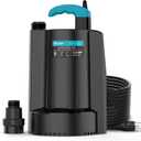 1/3 HP Automatic Submersible Water Pump, 2250GPH Sump Pump Portable Electric Utility Pump Removal for Pool Draining Basement Hot Tubs Garden Pool Cover Pond with 20ft Power Cord