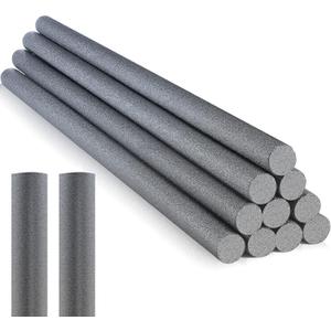 Kathfly 12 Pcs Floating Pool Noodles Foam Tube 1.5 x 35 Inches Floating Foam Tube Round Solid Noodle for Adults Swimming Craft Project(Ash Black)