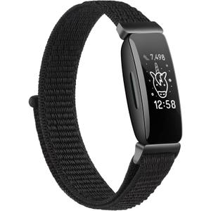 Nylon Ace 3 Bands Compatible with Fitbit Ace 3 Straps for Kids Boys Girls - Soft Skin-Friendly Breathable Ace 3 Bands for Kids Watch Band Wrist Strap Bracelet Accessories (Black)