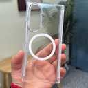 for Galaxy Z Trifold Case Compatible with MagSafe, Bulit-in Dual Hinge Protection & Strong Magnetic Ring, Crystal Anti-Yellowing Slim Thin Phone Cover for Samsung Galaxy Z Trifold (Clear)