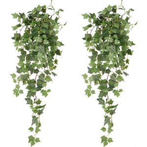 Artificial Hanging Plant, 2Pcs Faux Potato Greenery Vines Garland Hanging Plants Fake Ivy Plant Vine for Home Decor Indoor Outdoor Wall Living Office Wedding Party Garden Decorations