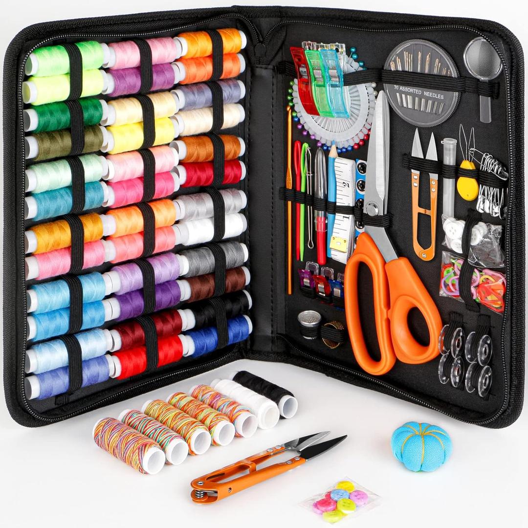 Sewing Kit for Adults,Maxfanay Needle and Thread Kit for Sewing,Professional Sewing Supplies Accessories with Tailor Scissors,43XL Thread,30 Needles,Yarn Snips and More for Travel Home Beginners