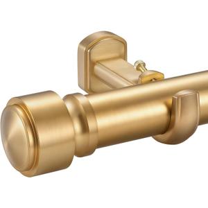 Heavy Duty Non- Adjustable 36 In/3Ft Curtain Rods for Windows, Brushed Gold