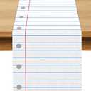 Composition Notebook Paper Table Runner Teacher Appreciation Week Welcome Back to School Party Decoration Classroom Dining Room Home Kitchen Table Decor (13" x 72")