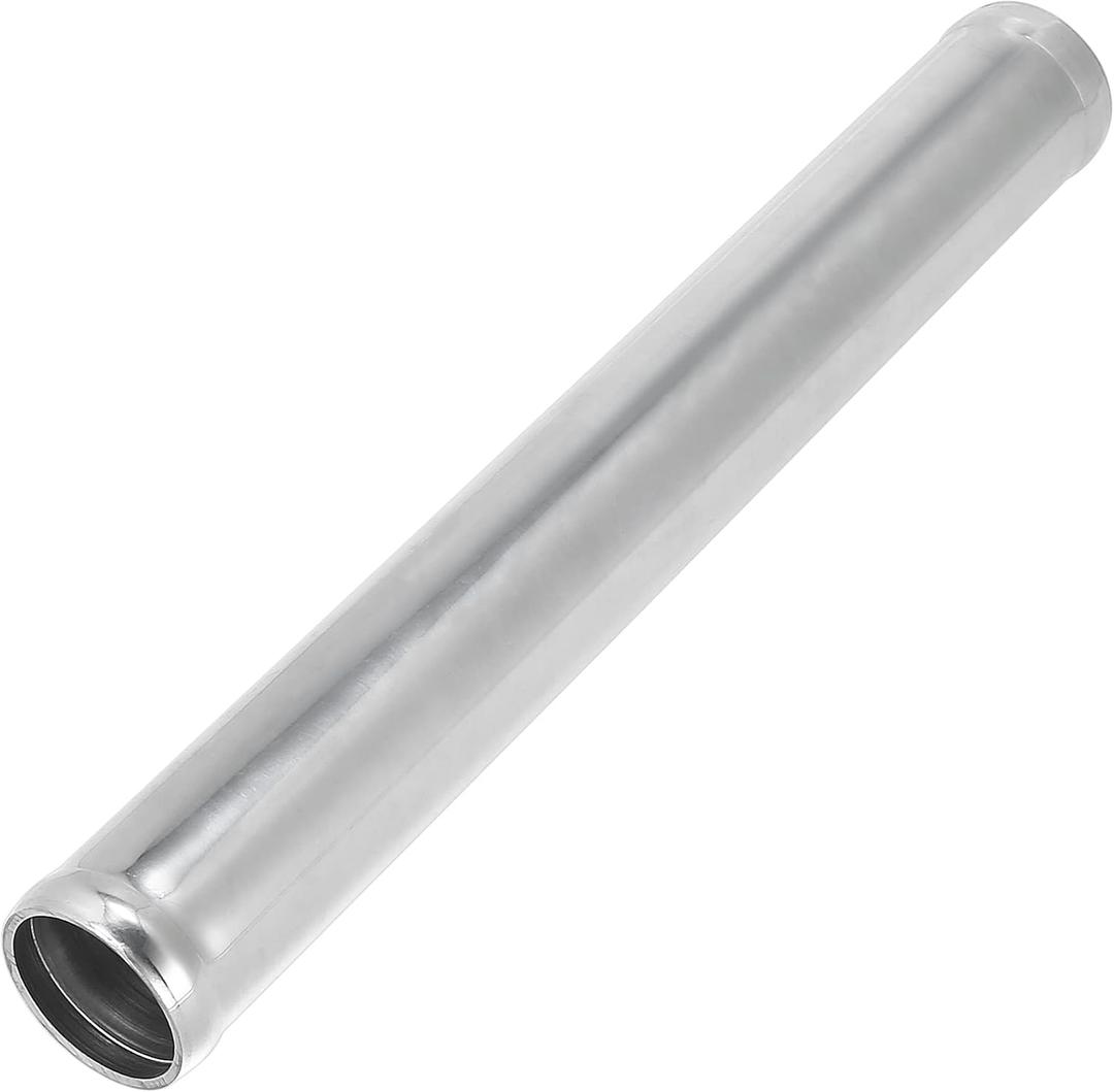 X AUTOHAUX OD 1.5" 38mm Length 12" 300mm Aluminum Alloy Tube Intercooler Pipe Straight Air Intake Tube Silver Tone for Car