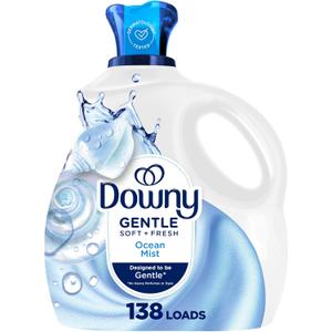 Downy Gentle Soft + Fresh Fabric Softener Liquid, Ocean Mist Scent, 93 FL OZ, 138 loads, Liquid Fabric Softener Designed to be Gentle on Skin